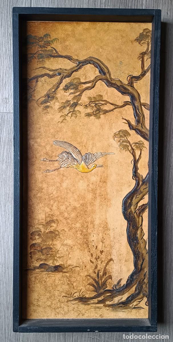 Arte: MADERA ORIENTAL TRABAJADA EN RELIEVE - Foto 1
