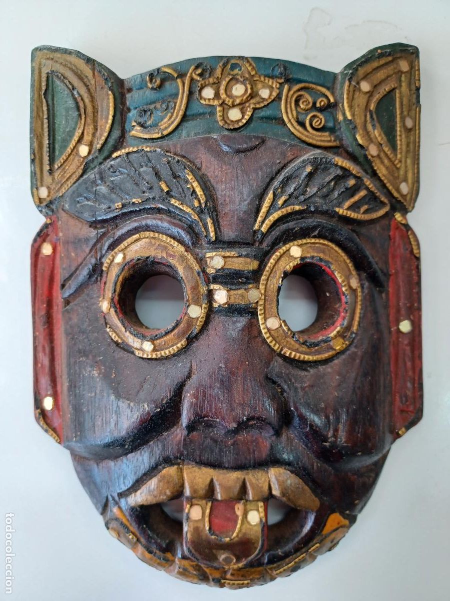 Arte: M&Aacute;SCARA THAILANDESA DE MADERA. - Foto 1