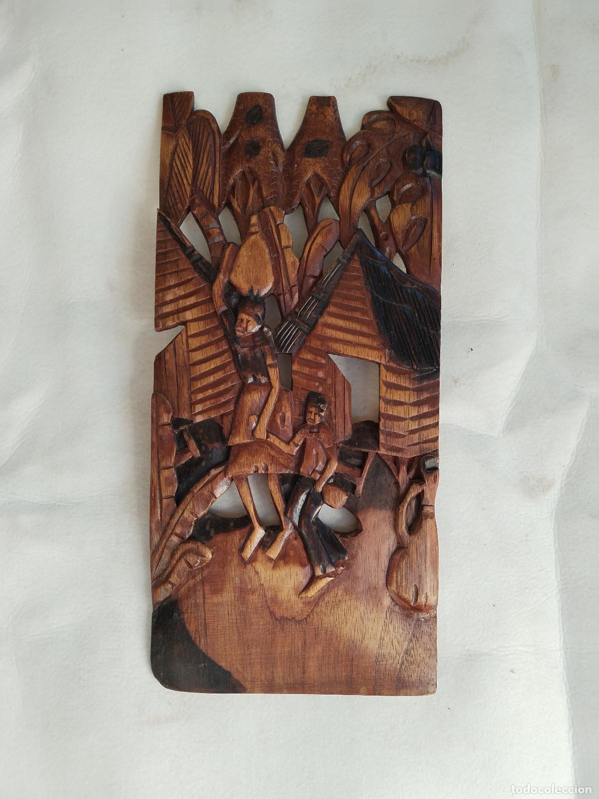 Arte: cuadro talla africana de madera - Foto 2