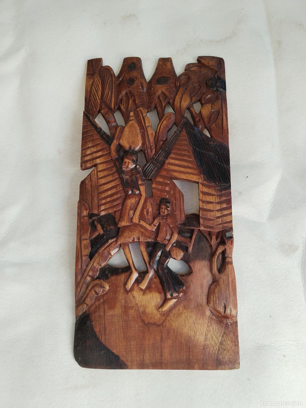 Arte: cuadro talla africana de madera - Foto 1