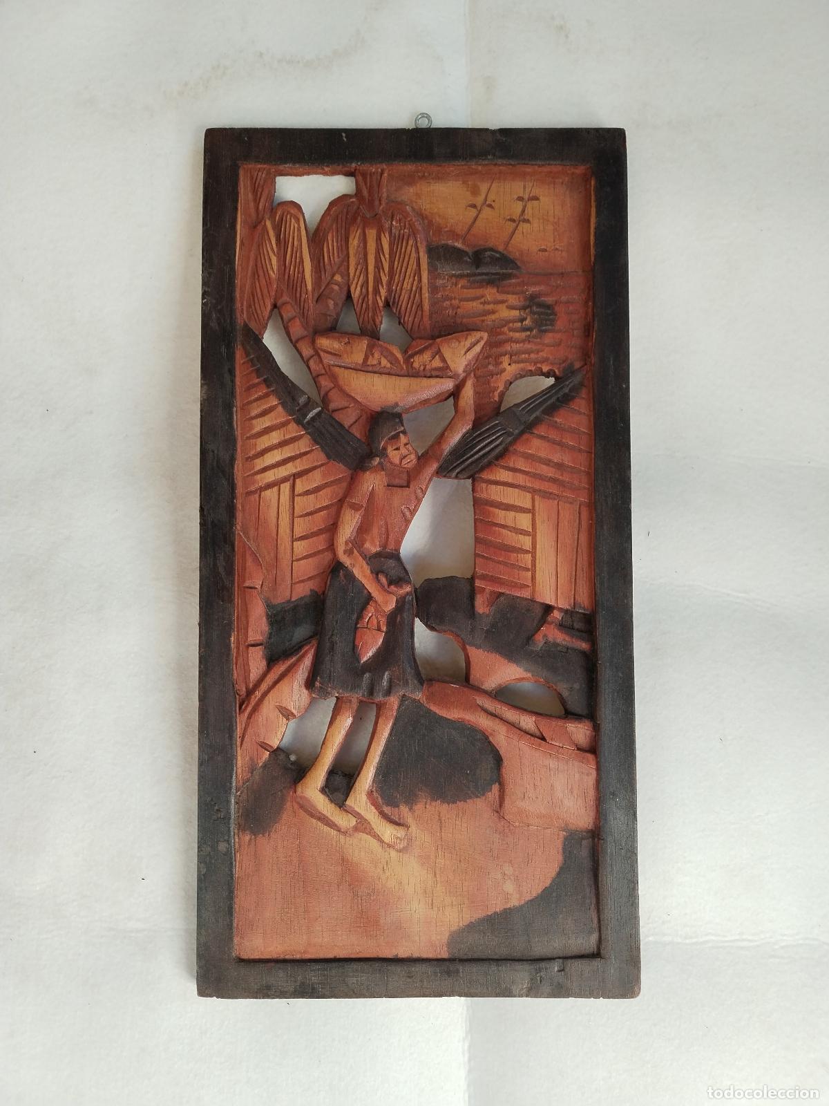 Arte: cuadro talla africana de madera - Foto 2