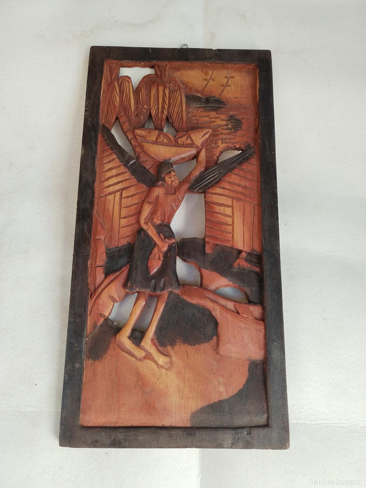 Arte: cuadro talla africana de madera - Foto 1