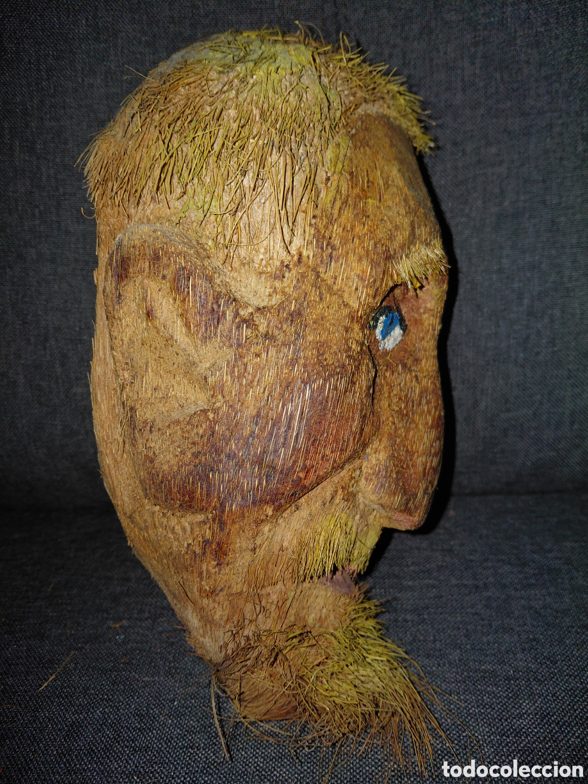 Arte: CABEZA DE HOMBRE EN COCO - Foto 2