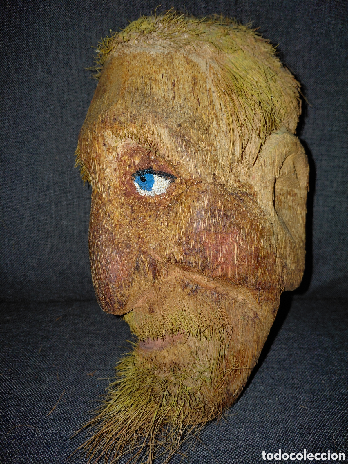 Arte: CABEZA DE HOMBRE EN COCO - Foto 3
