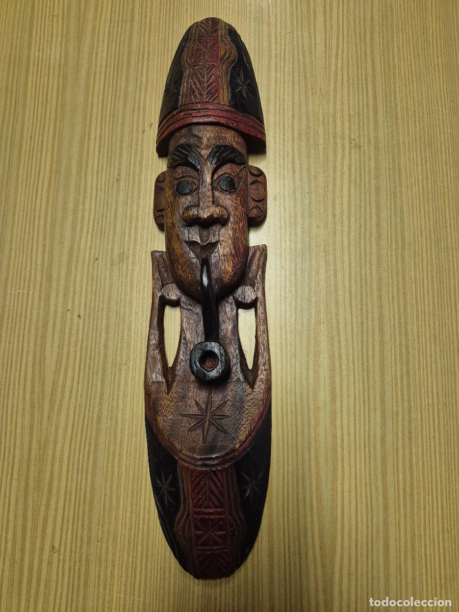 Arte: MASCARA AFRICANA TALLADA EN MADERA. - Foto 1