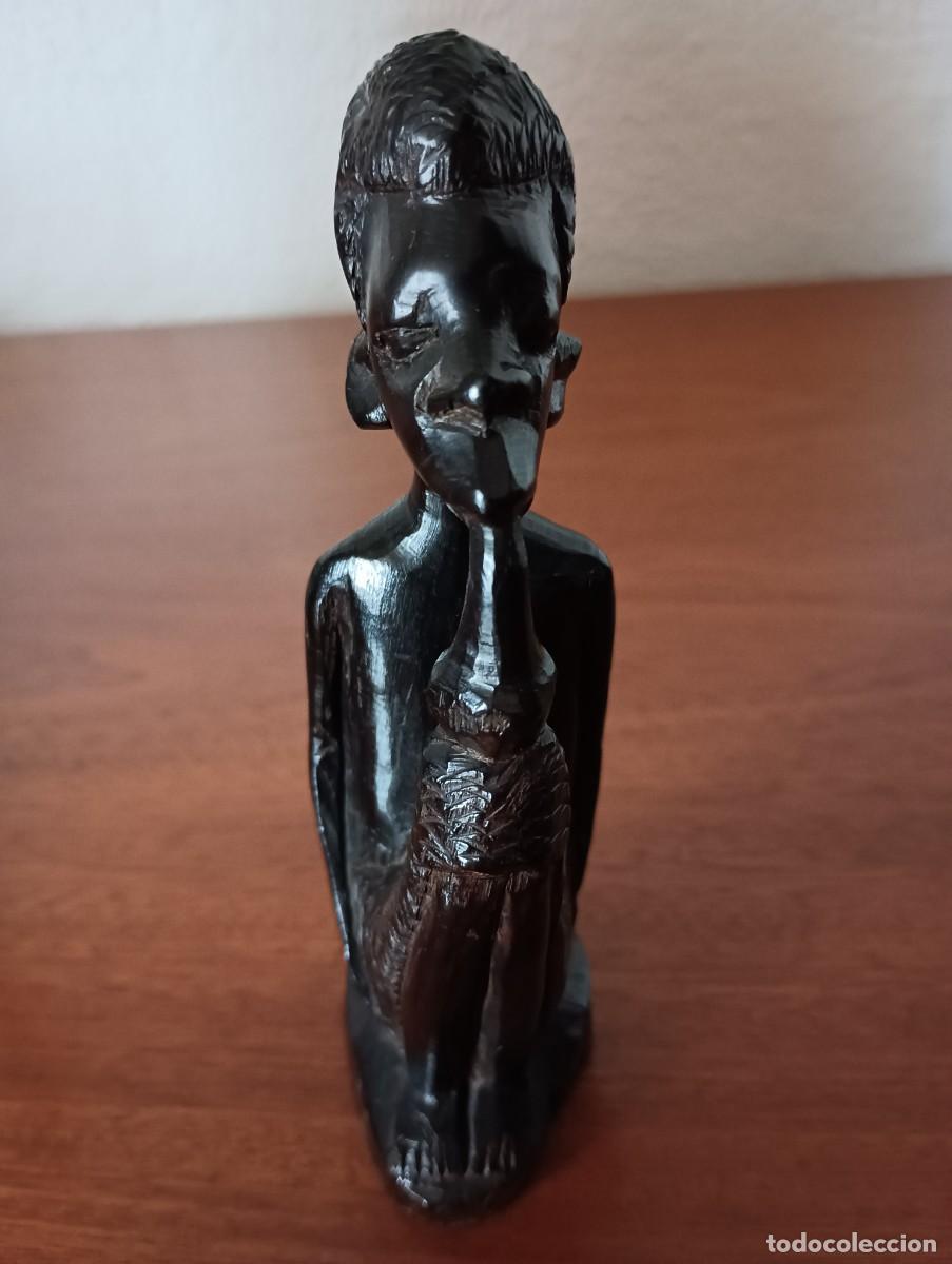 Arte: FIGURA AFRICANA DE MADERA EBANO - Foto 3