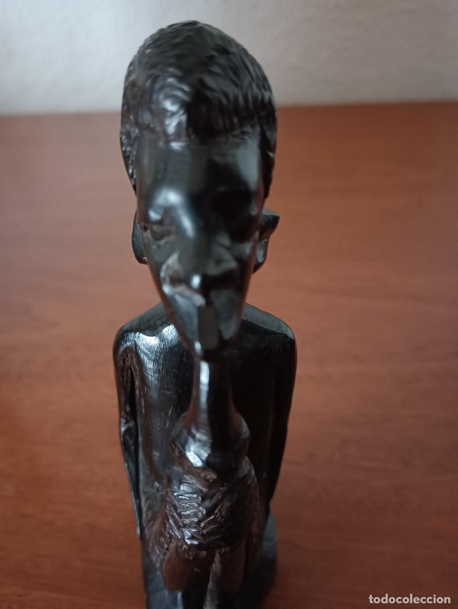 Arte: FIGURA AFRICANA DE MADERA EBANO - Foto 4