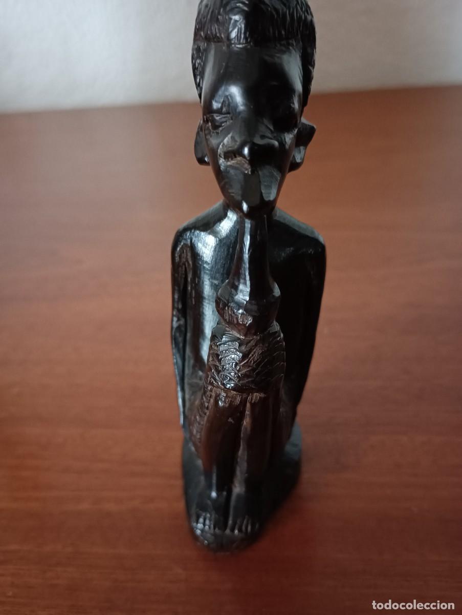 Arte: FIGURA AFRICANA DE MADERA EBANO - Foto 5
