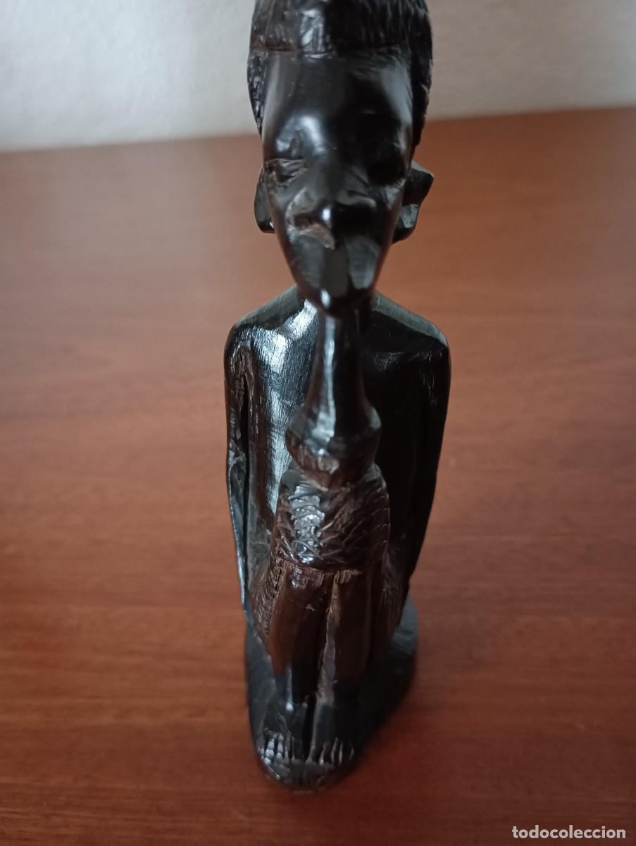 Arte: FIGURA AFRICANA DE MADERA EBANO - Foto 6