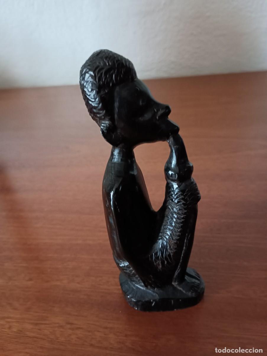 Arte: FIGURA AFRICANA DE MADERA EBANO - Foto 9
