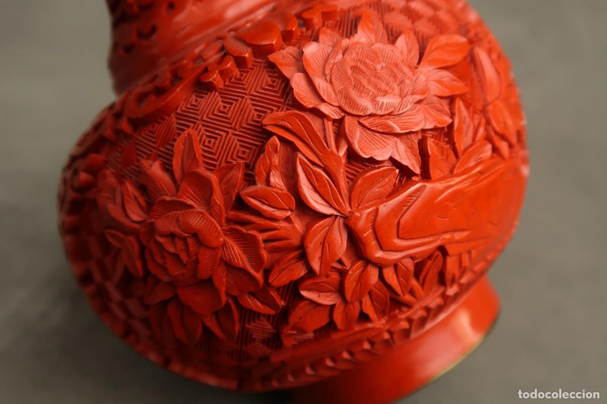Arte: Antiguo Jarr&oacute;n Chino de Laca Cinabrio - Foto 18