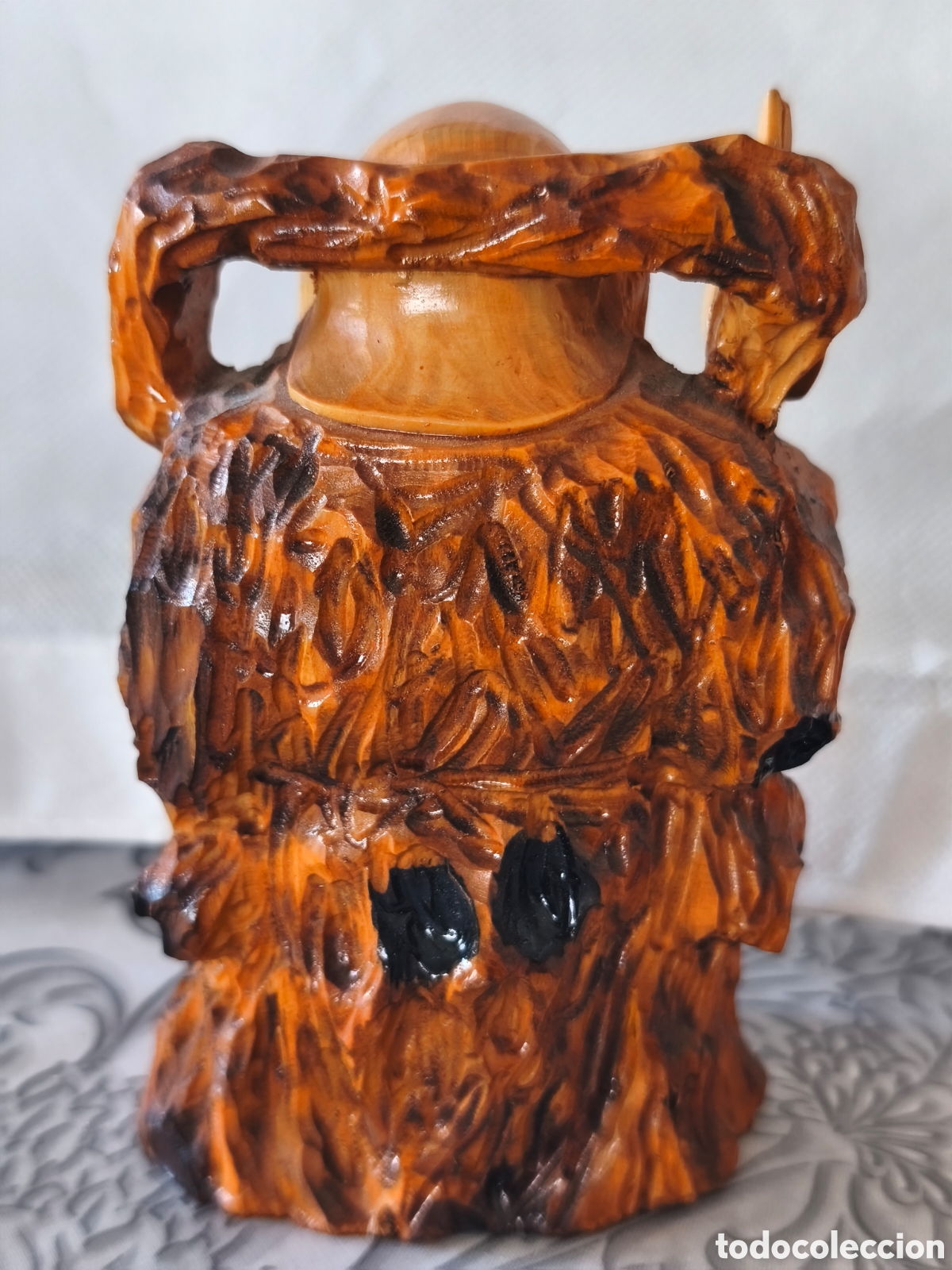 Arte: Figura de sabio chino en madera. - Foto 3