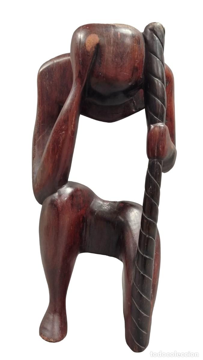 Arte: TALLA AFRICANA DE MADERA DE CAOBA - Foto 1