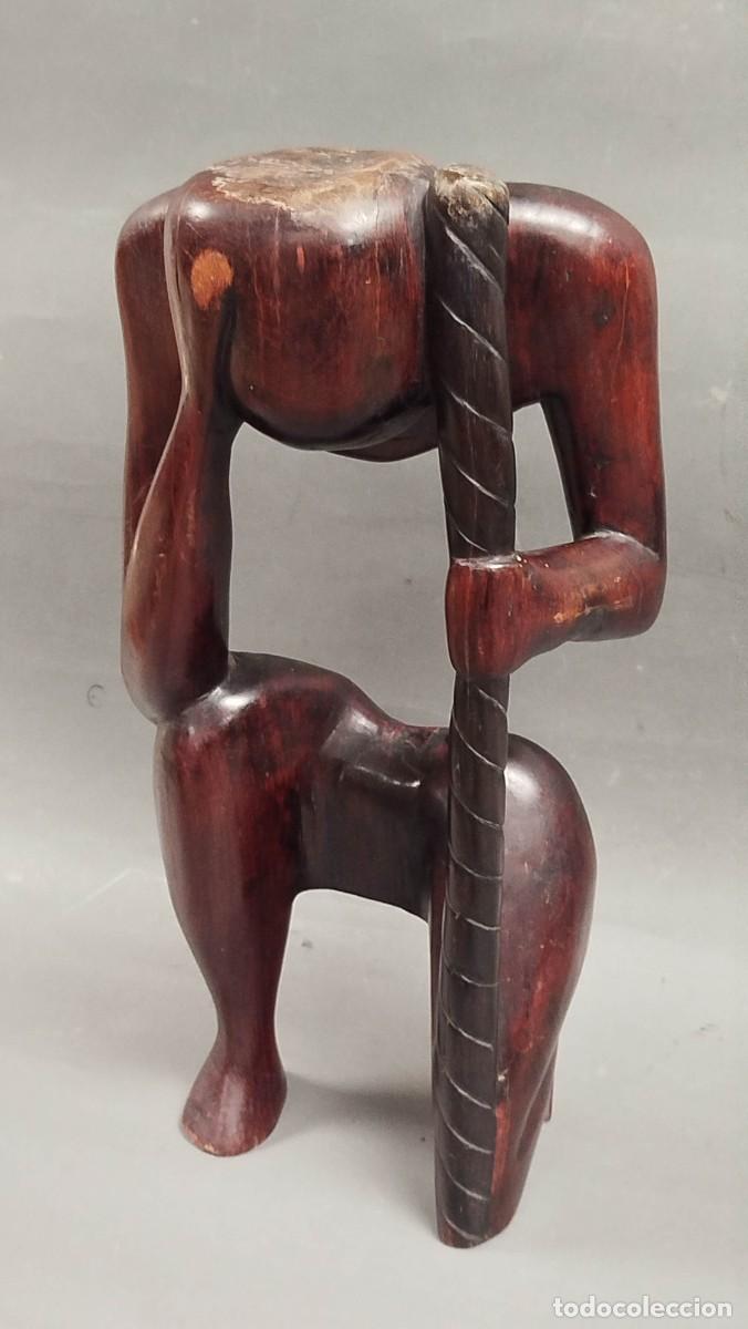 Arte: TALLA AFRICANA DE MADERA DE CAOBA - Foto 2