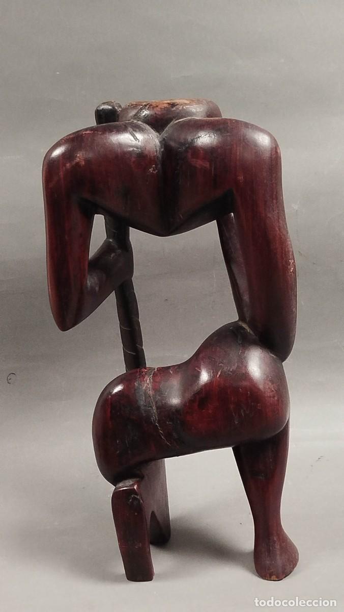 Arte: TALLA AFRICANA DE MADERA DE CAOBA - Foto 5