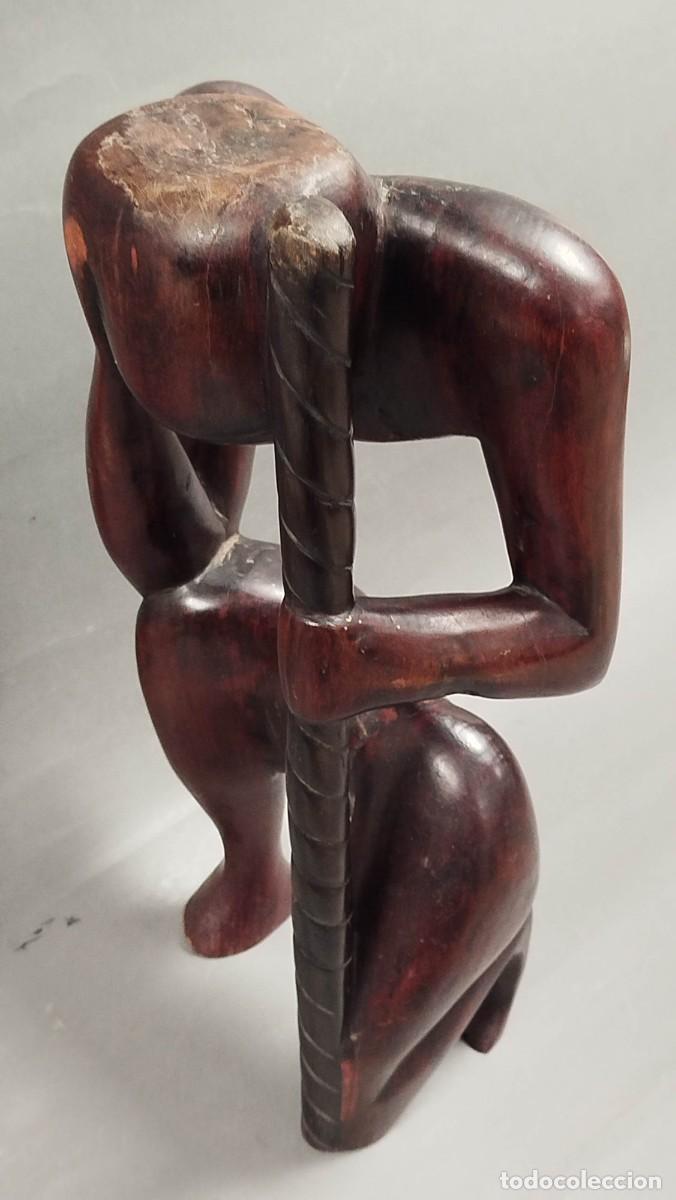 Arte: TALLA AFRICANA DE MADERA DE CAOBA - Foto 7