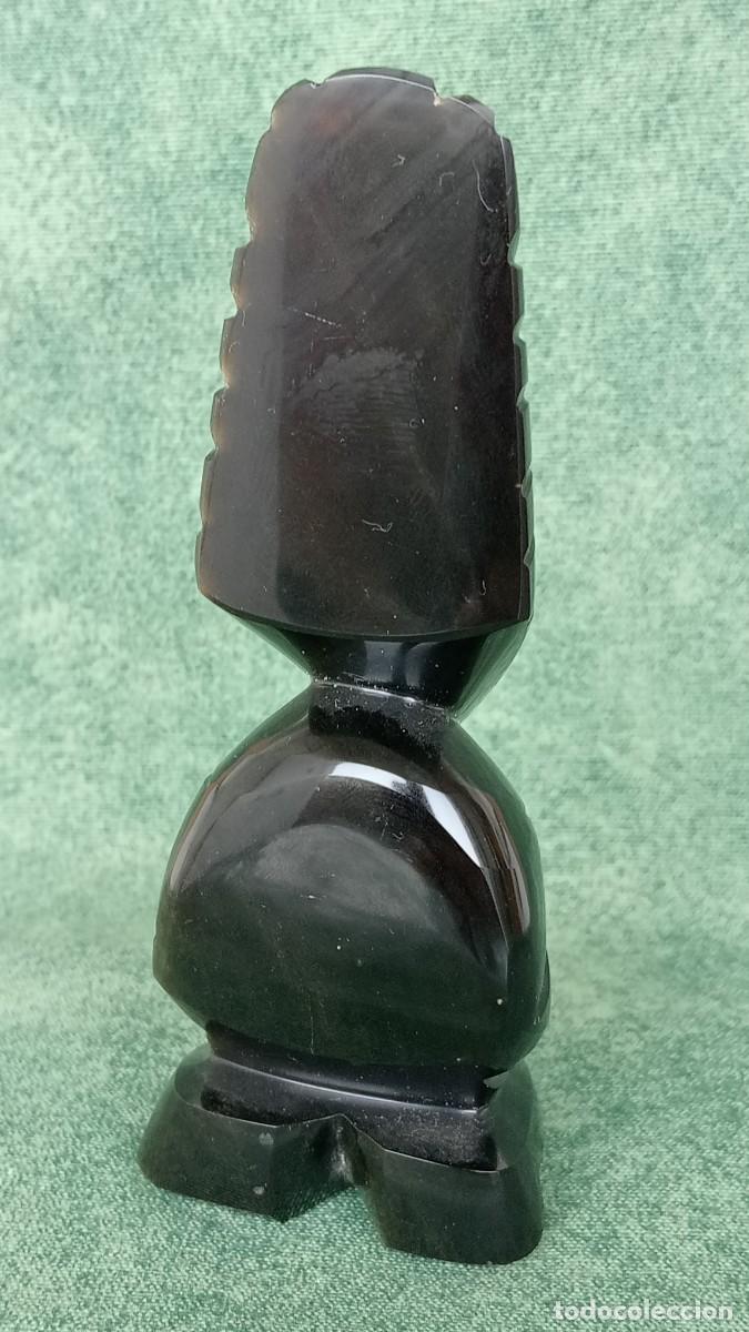 Arte: FIGURA AZTECA TALLADA EN OBSIDIANA IRISADA - Foto 4