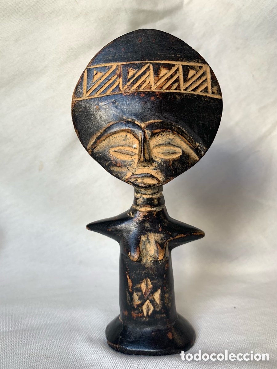 Arte: MU&Ntilde;ECA DE FERTILIDAD AFRICANA VINTAGE DE MADERA TALLADA A MANO - AKUA'BA ASHANTI - D&Eacute;CADA DE 1970