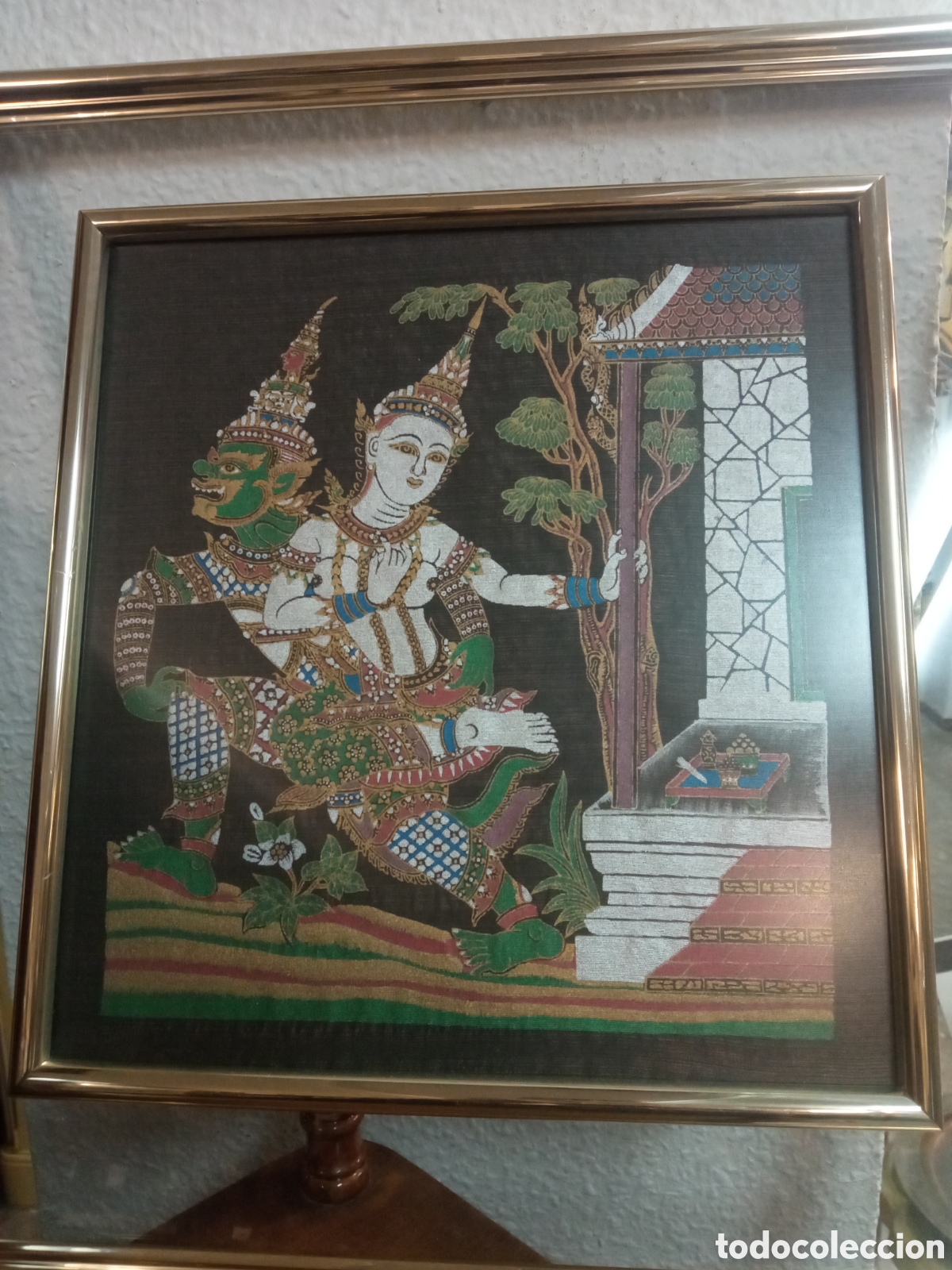 Arte: Cuadro de Tailandia enmarcado, mide 44x42,5 cm