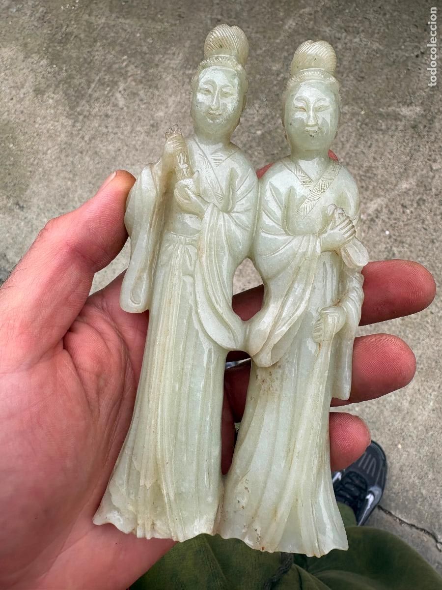 Arte: arte asiatico china mujeres talladas en piedra tipo jade nefrita jadeita