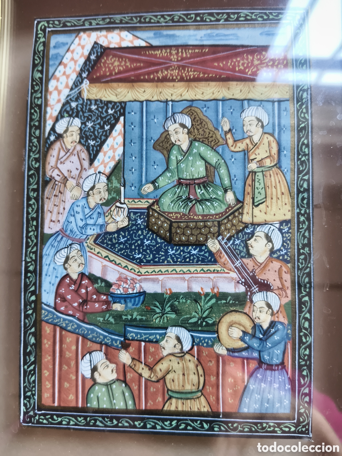 Arte: Cuadro seda India enmarcado