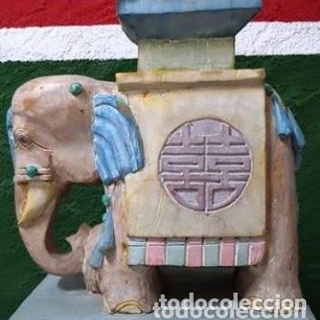 Arte: TALLA EN MADERA DE ELEFANTE INDIO - PINTADO A MANO