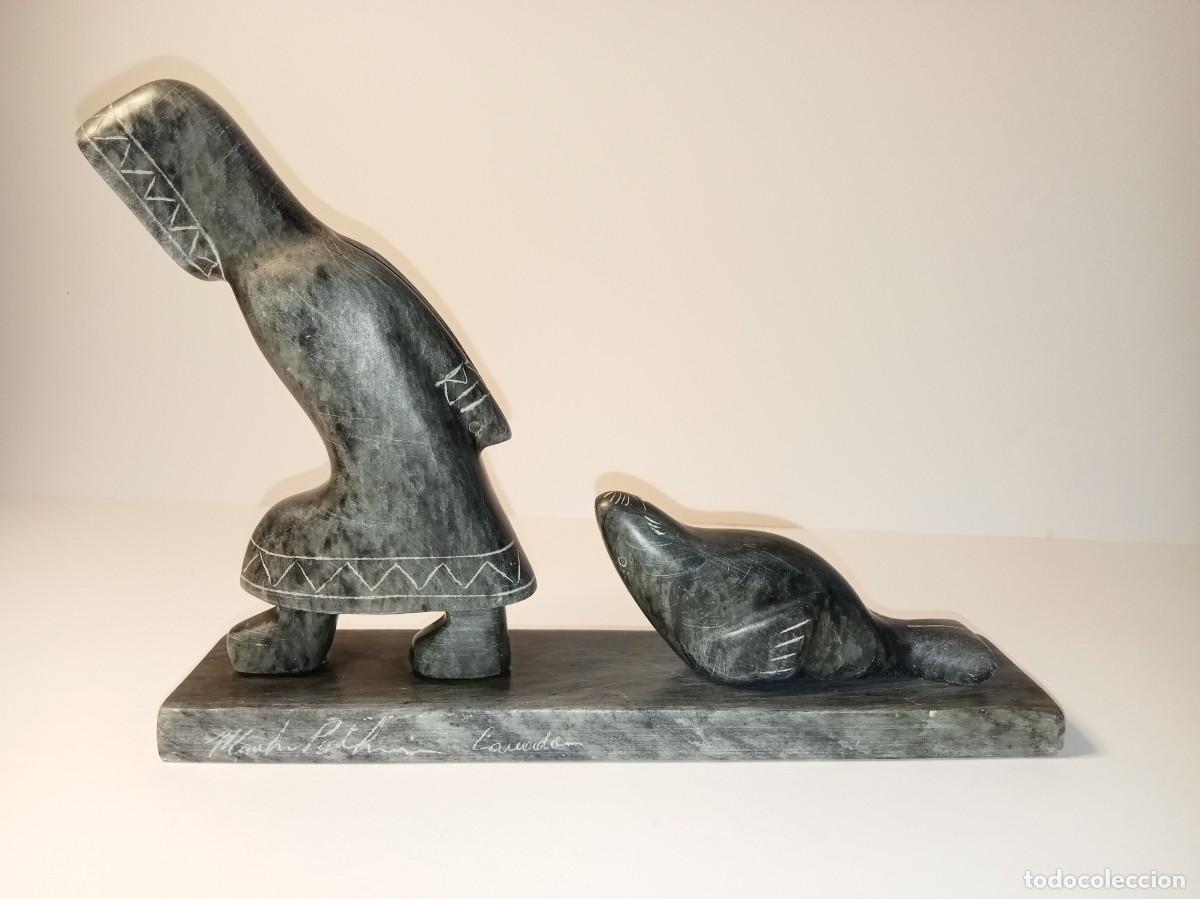 Arte: INUIT - TALLA DE ESTEATITA - CANAD&Aacute; - ANTIGUA