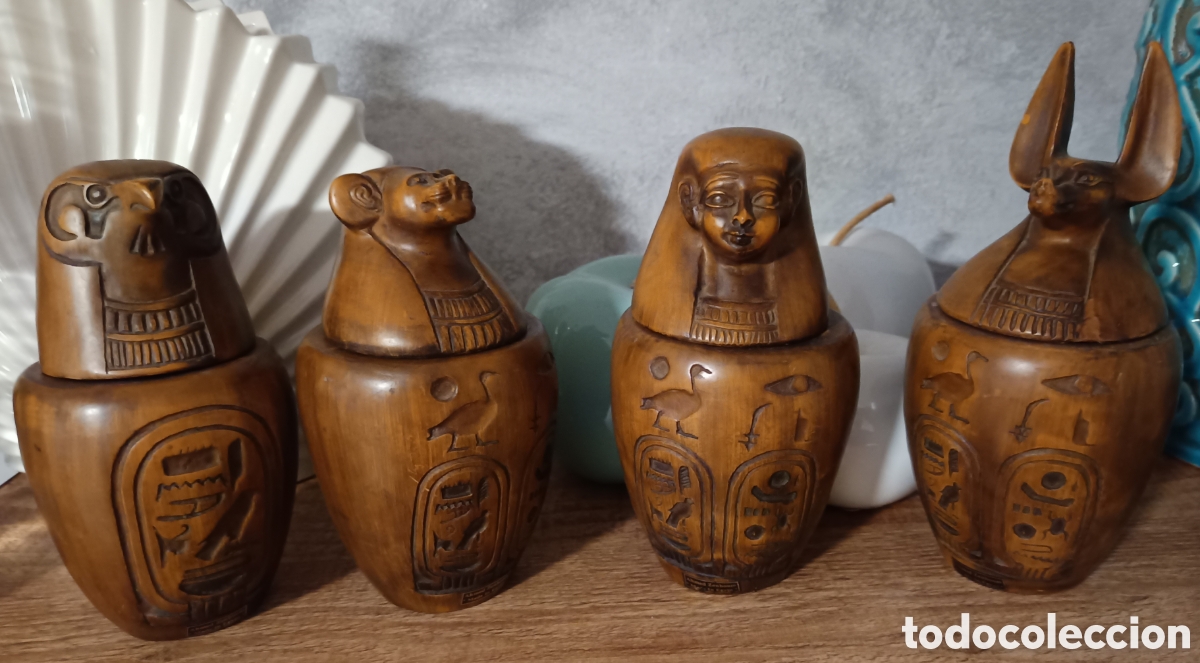 Arte: VASOS CANOPOS EGIPTO. MUY BONITOS.