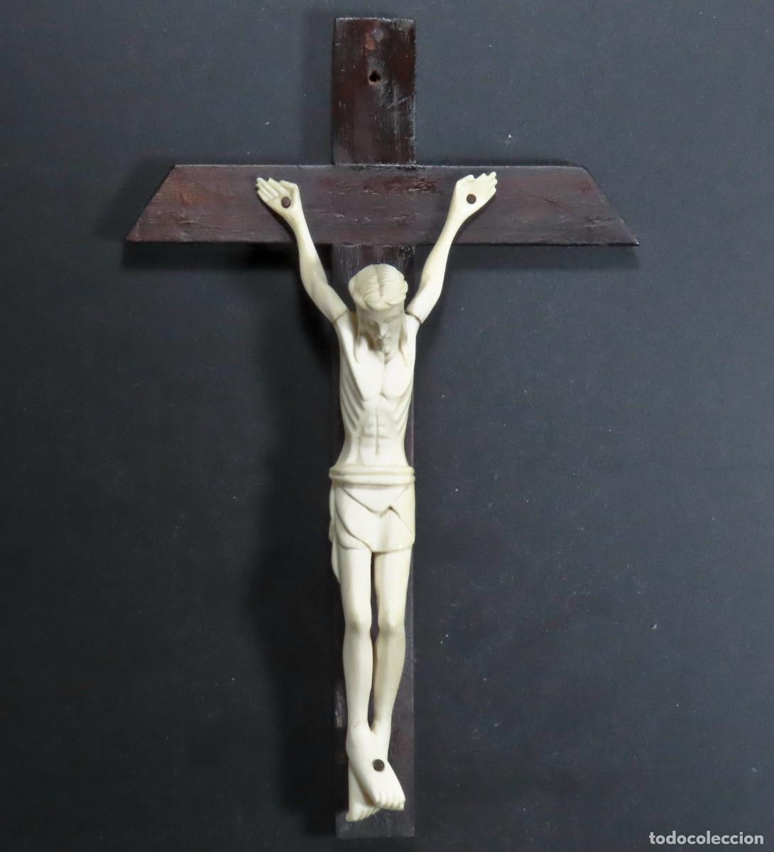 Arte: CRISTO TALLADO EN MARFIL ARTE COLONIAL AFRICANO MOZAMBIQUE