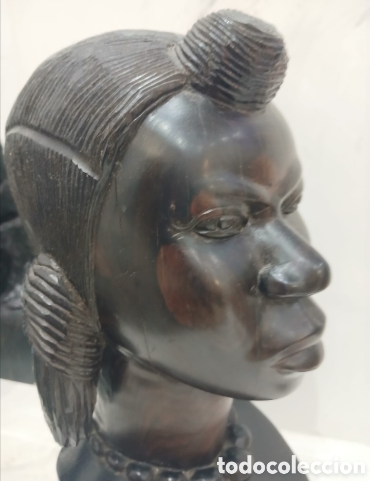 Arte: Busto Africano Madera tallada - Foto 2