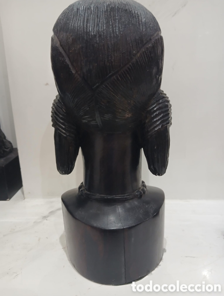 Arte: Busto Africano Madera tallada - Foto 3