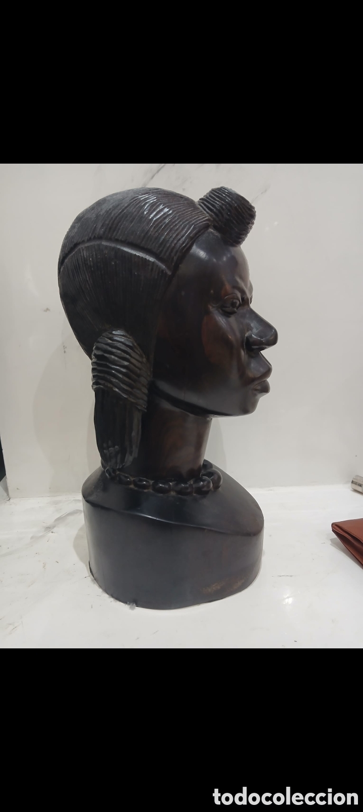 Arte: Busto Africano Madera tallada - Foto 4