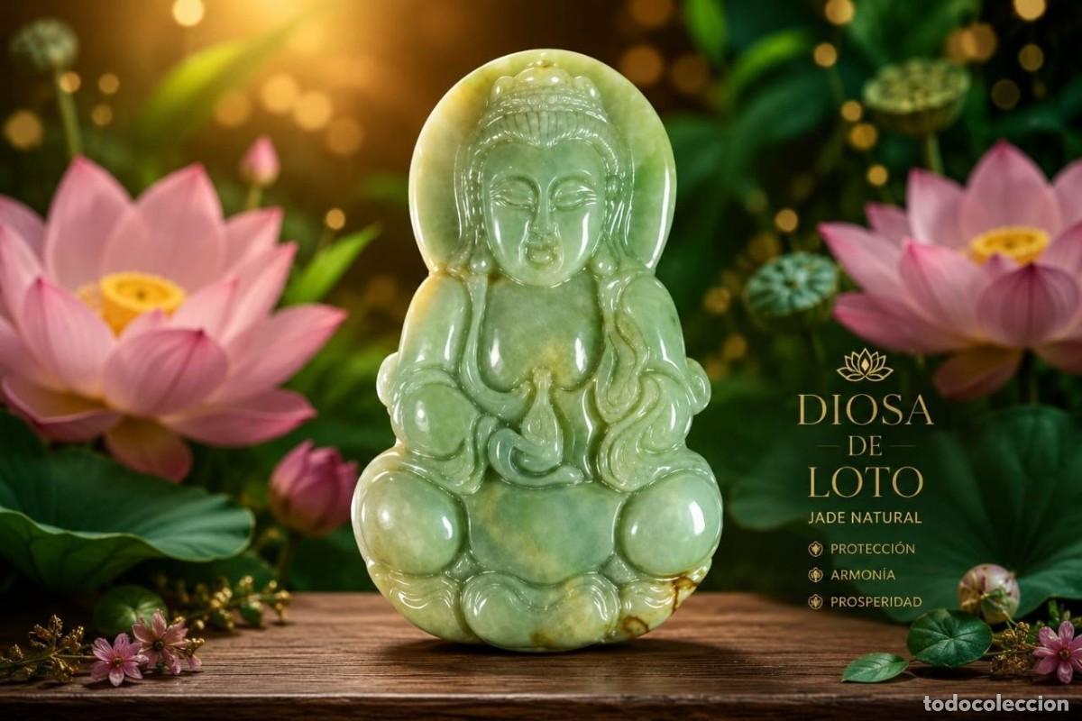 Arte: COLGANTE DE DIOSA Kwan-yi JADE NATURAL 100% SIN TRATAMIENTO GRADO A CON CERTIFICADO