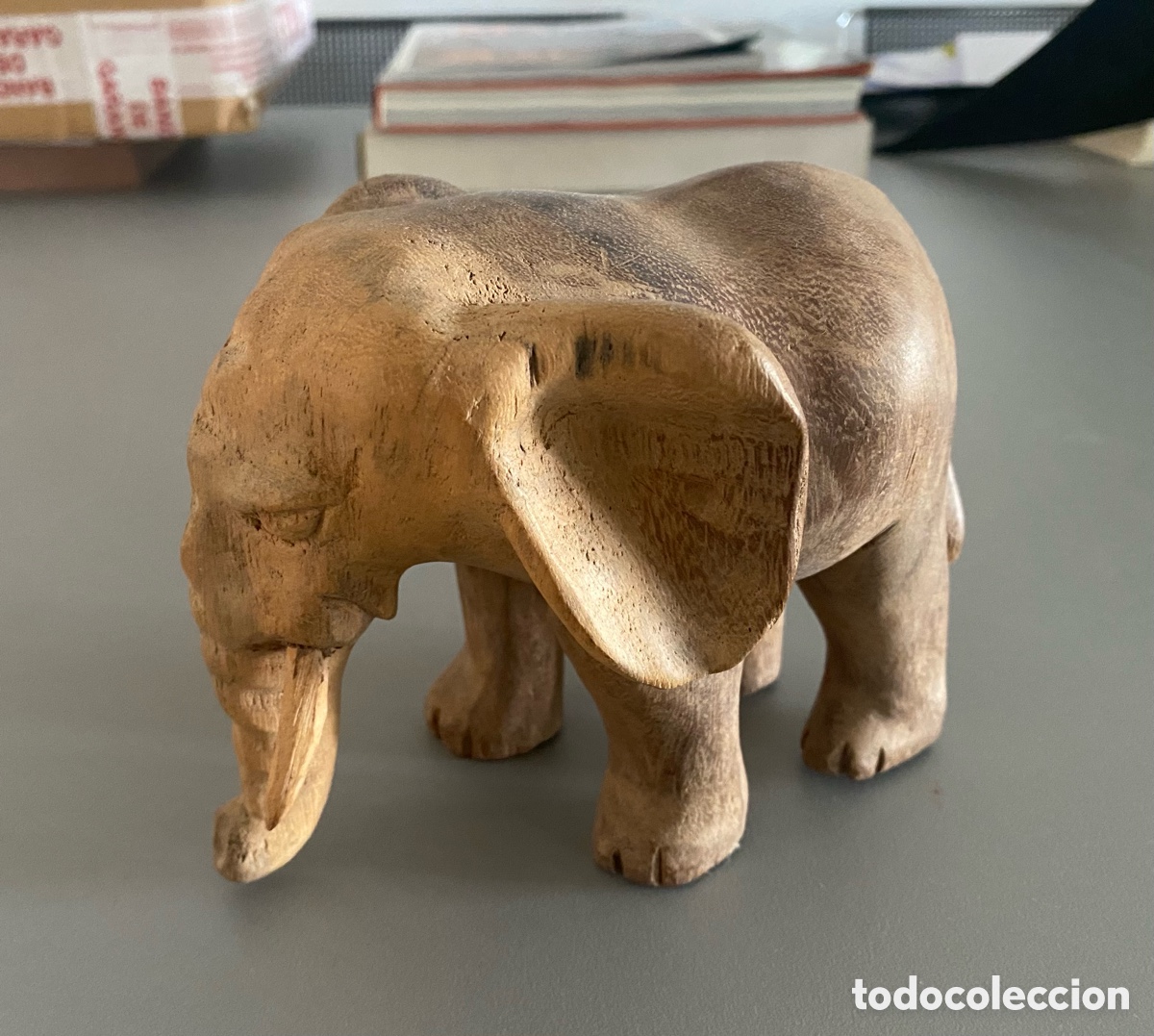 Arte: Elefante madera escultura tallada Senegal