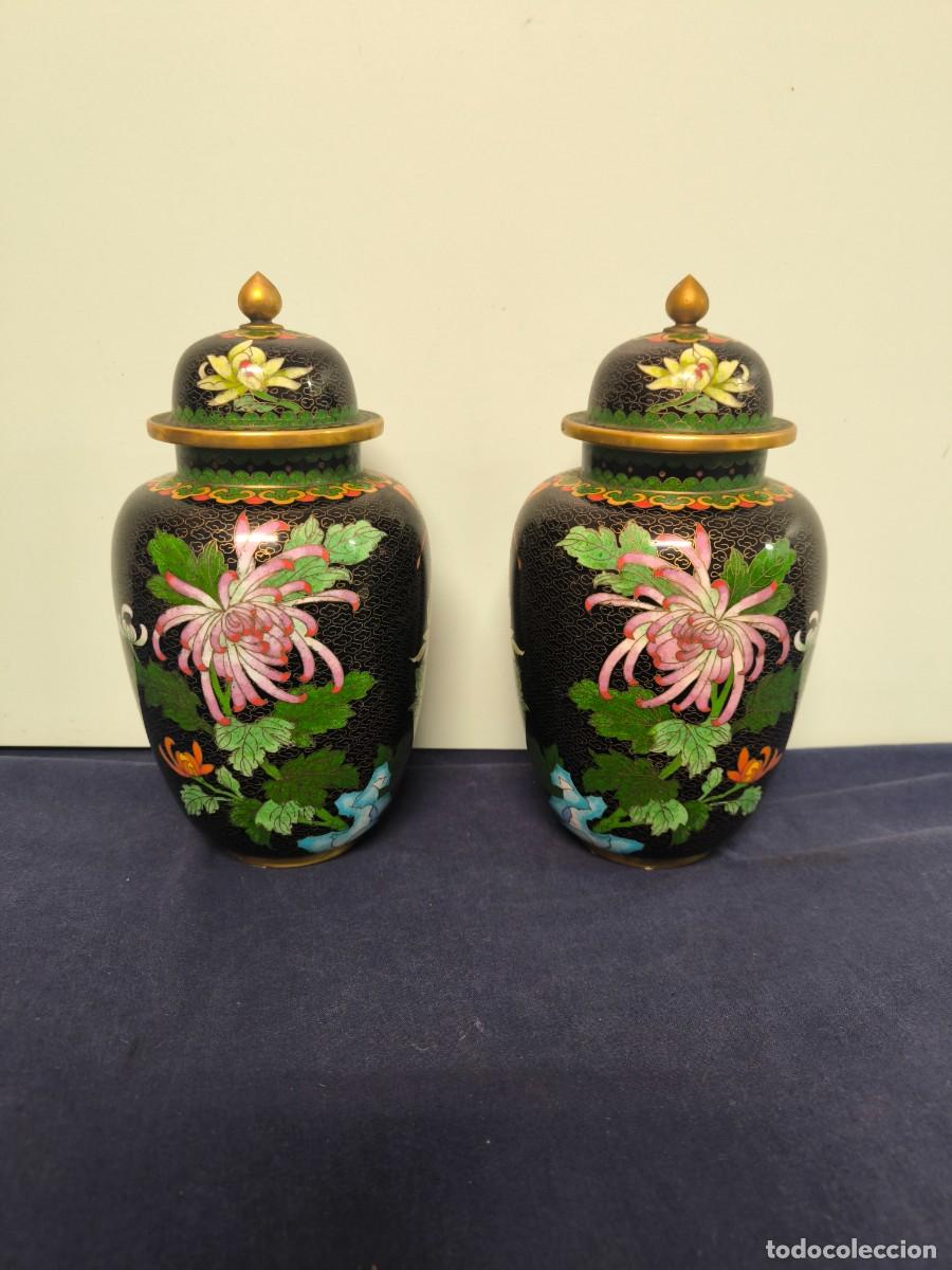 Arte: PAREJA DE TIBORES CHINOS EN CLOISONNE