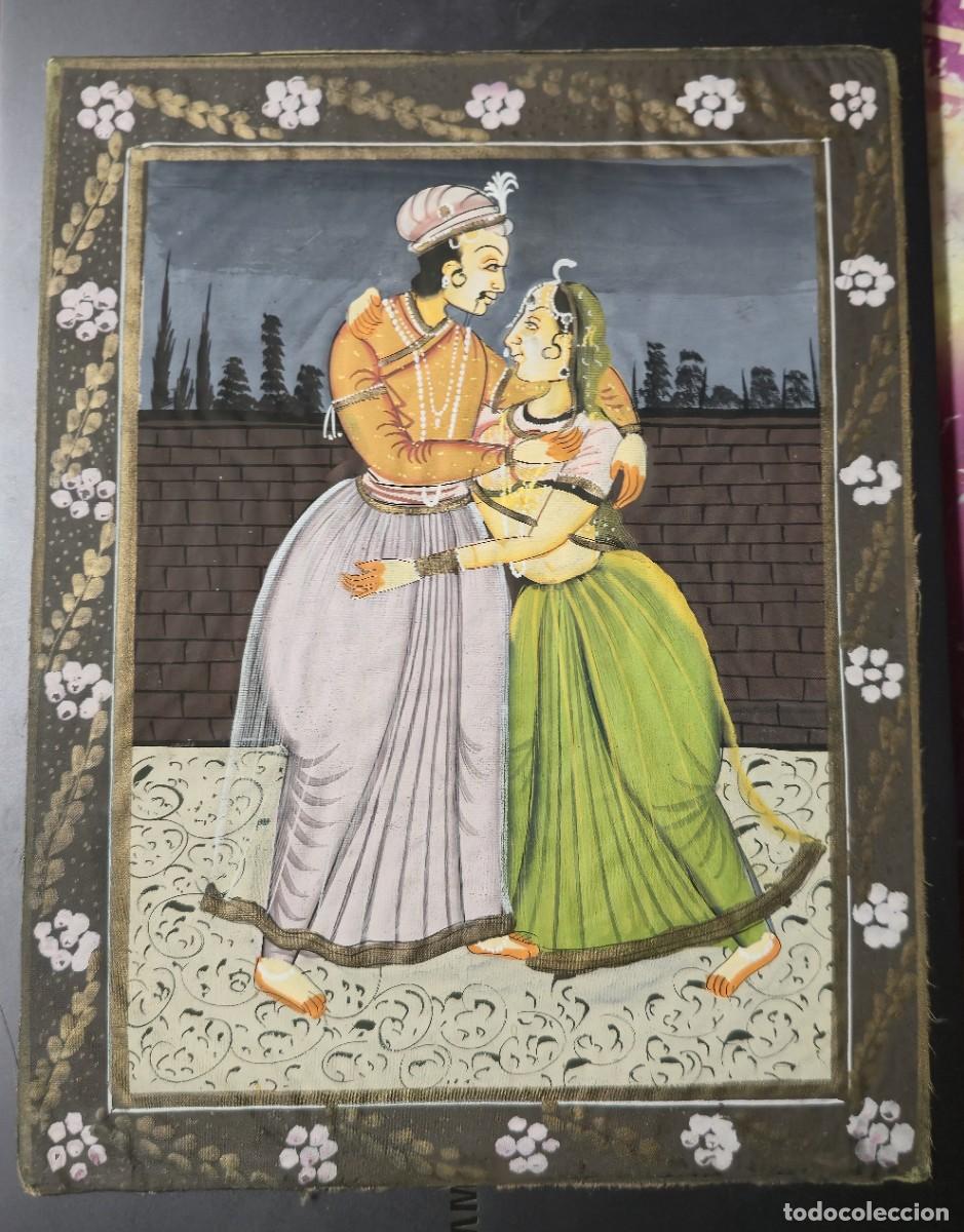 Kunst: Arte Etnico Pintura Antigua sobre tela India 27x21