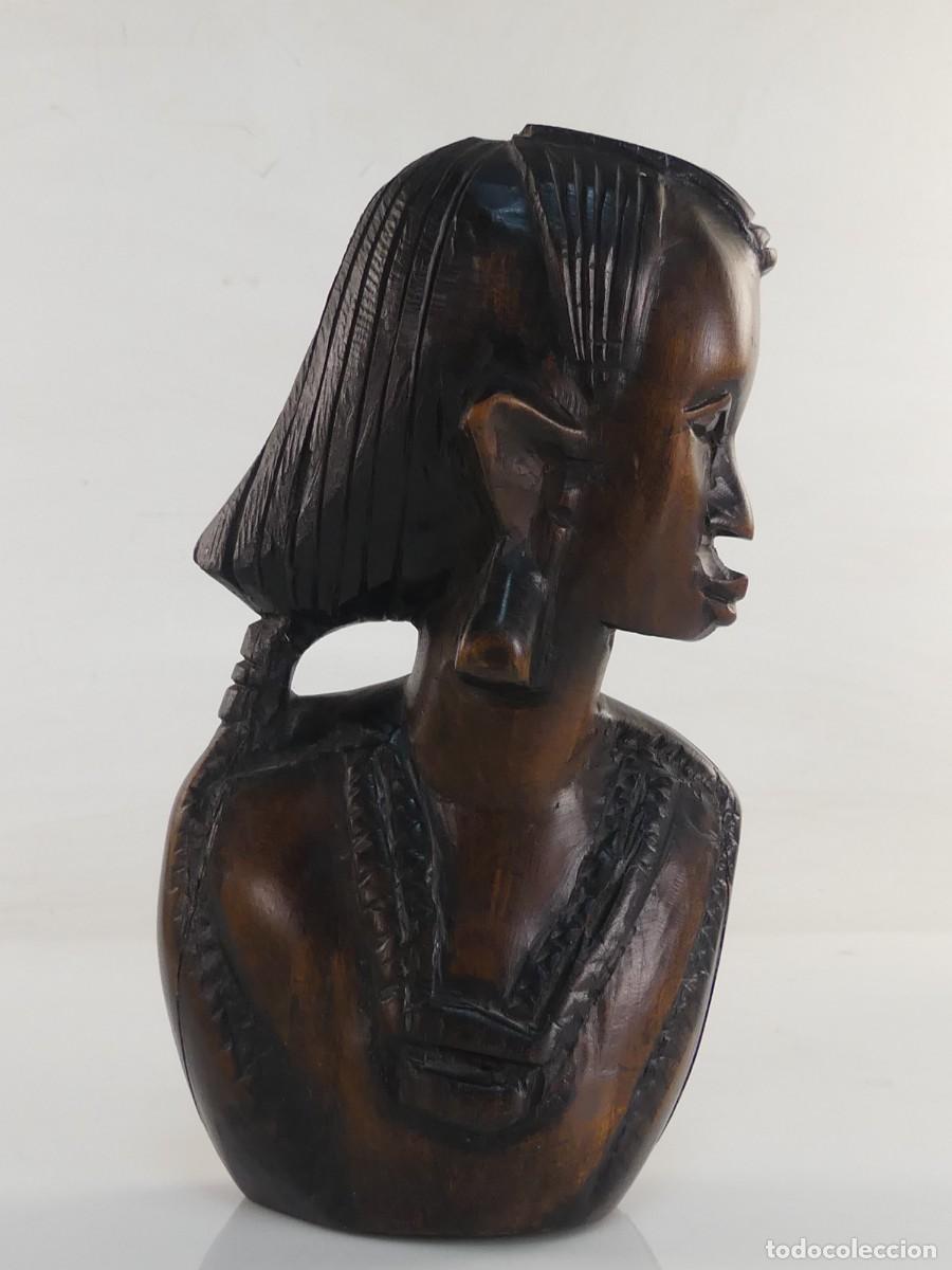 Arte: TALLA DE MADERA BUSTO MUJER ARTE ETNICO AFRICA OBJETOS DE DECORACION