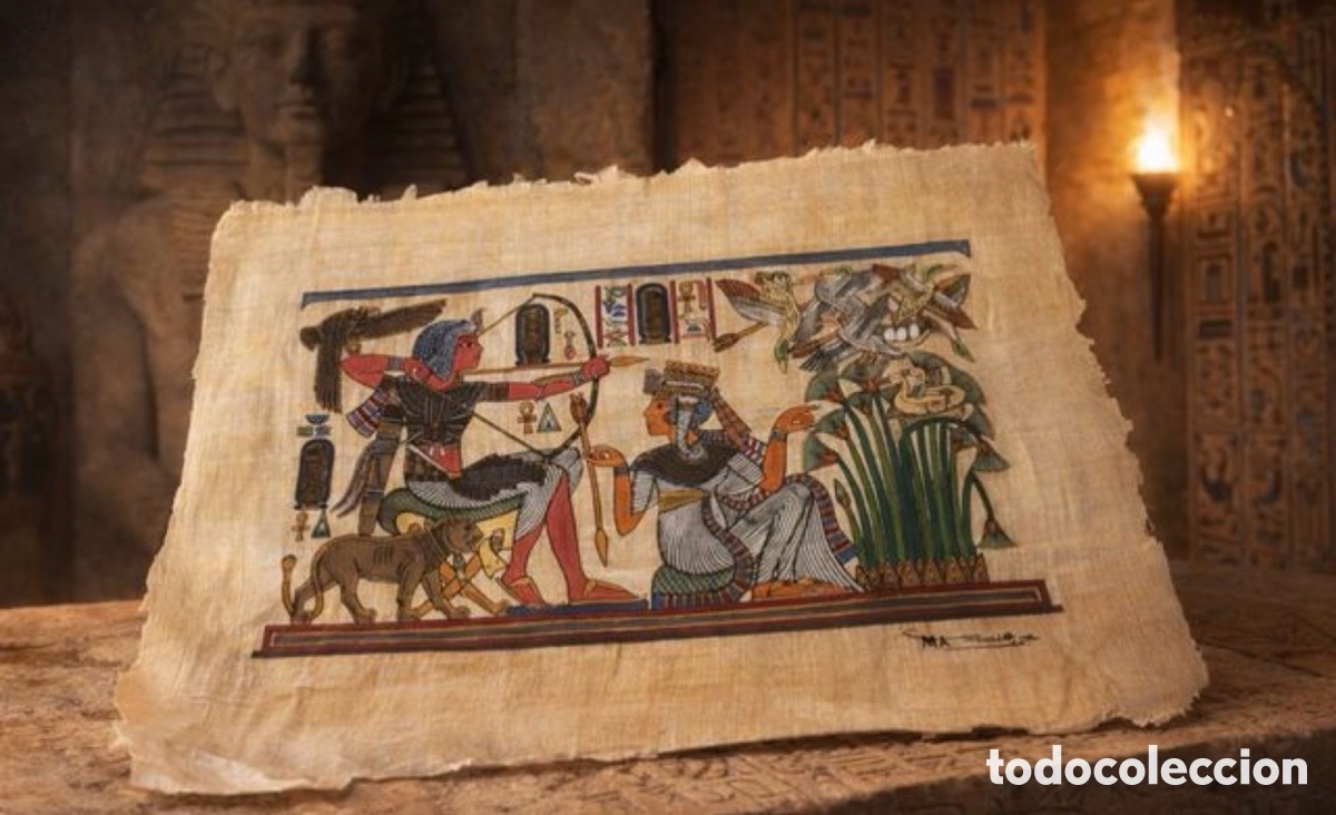 Kunst: Papiro Egipcio Aut&eacute;ntico Pintado a Mano