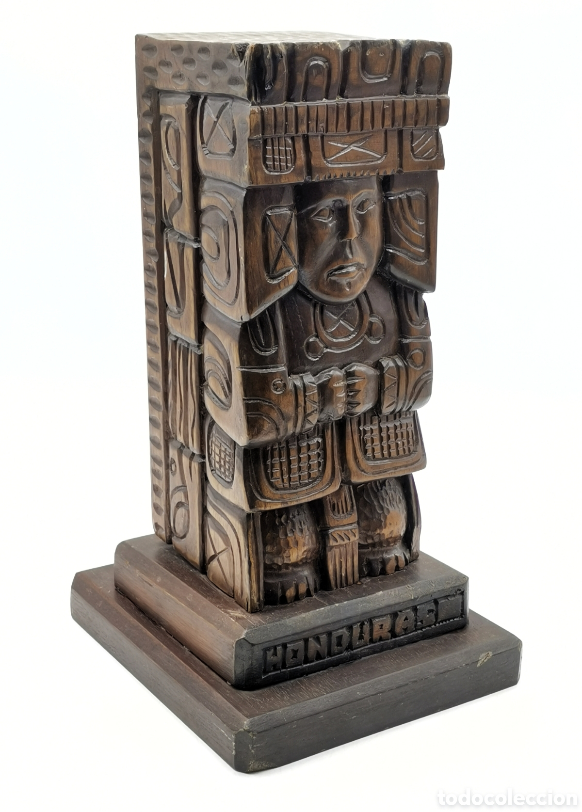Arte: ESCULTURA DE MADERA TALLADA ESTILO PREHISPANICO, TOTEM