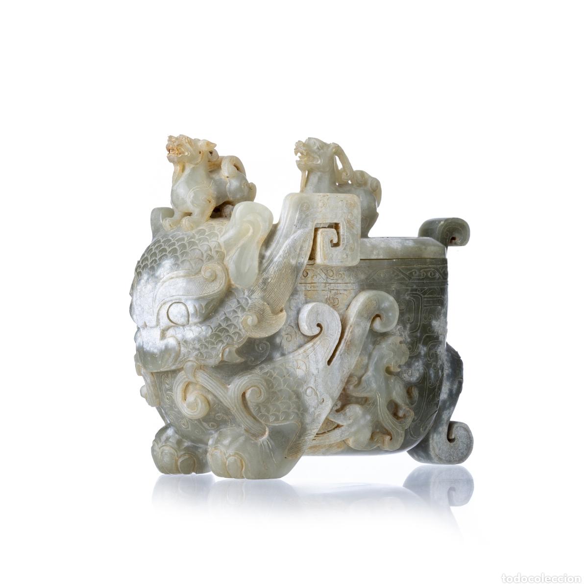 Art: Escultura oriental - Caja con tapa 'Qilins'