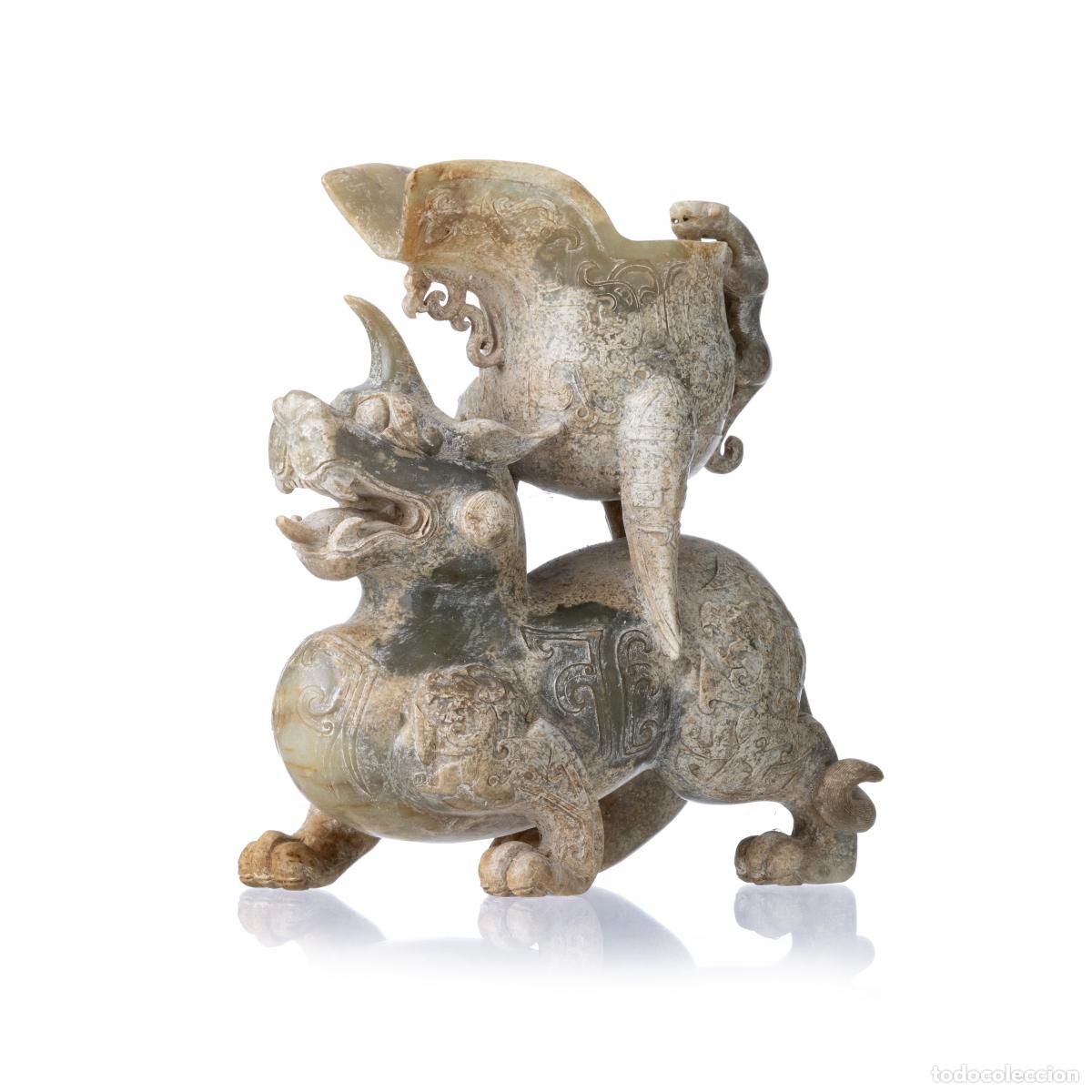 Art: Escultura oriental - Escultura 'Qilin' con cuenco