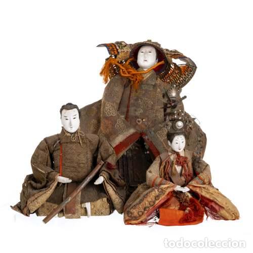 Arte: Escultura oriental - Tres figuras del Hina Matsuri - Per&iacute;odo Meiji
