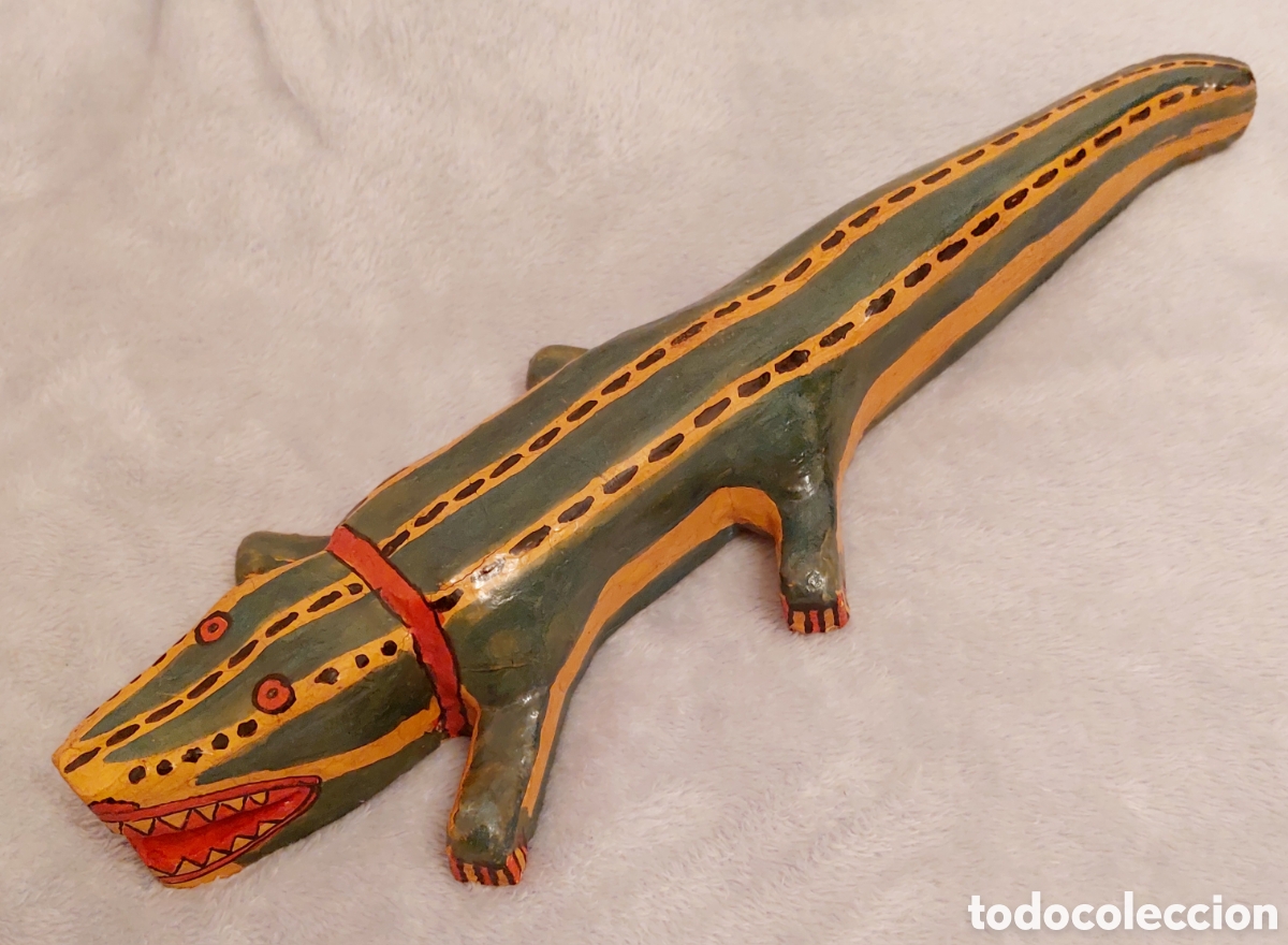 Arte: ALEBRIJE ARTESANAL COCODRILO ORIGINAL M&Eacute;XICO