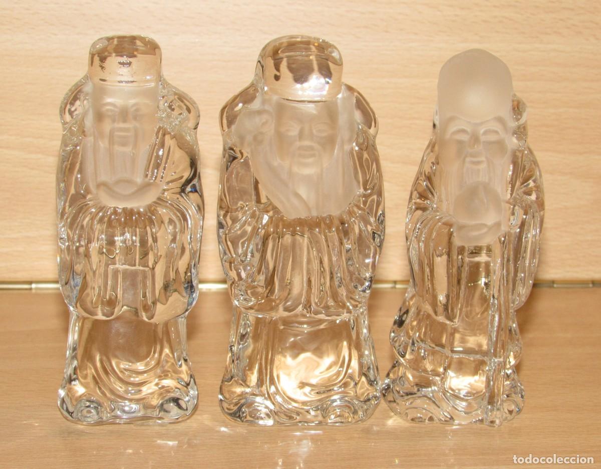 Arte: Dioses Fu Shou Lu Xing longevidad felicidad prosperidad vidrio cristal CW oriental China certificado