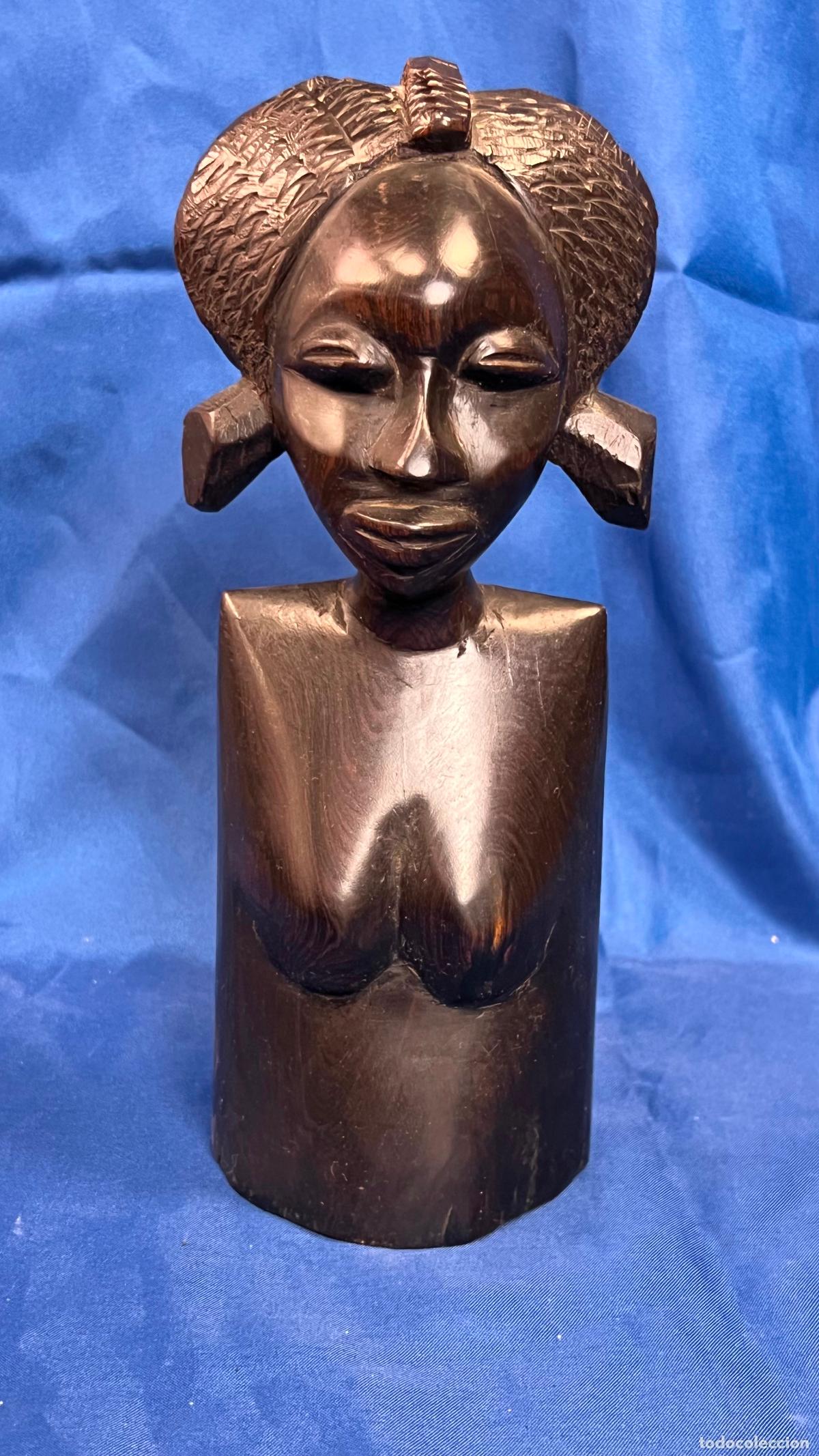 Arte: BUSTO ESCULT&Oacute;RICO: TALLA ARTESANAL EN MADERA OSCURA