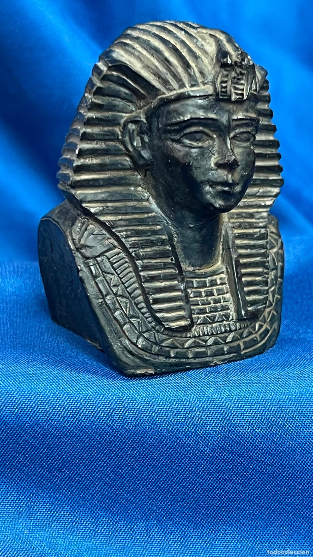 Kunst: ANTIGUO BUSTO DE FARA&Oacute;N EGIPCIO EN PIEDRA TALLADA O RESINA COMPUESTA - REPRODUCCI&Oacute;N ARQUEOL&Oacute;GICA