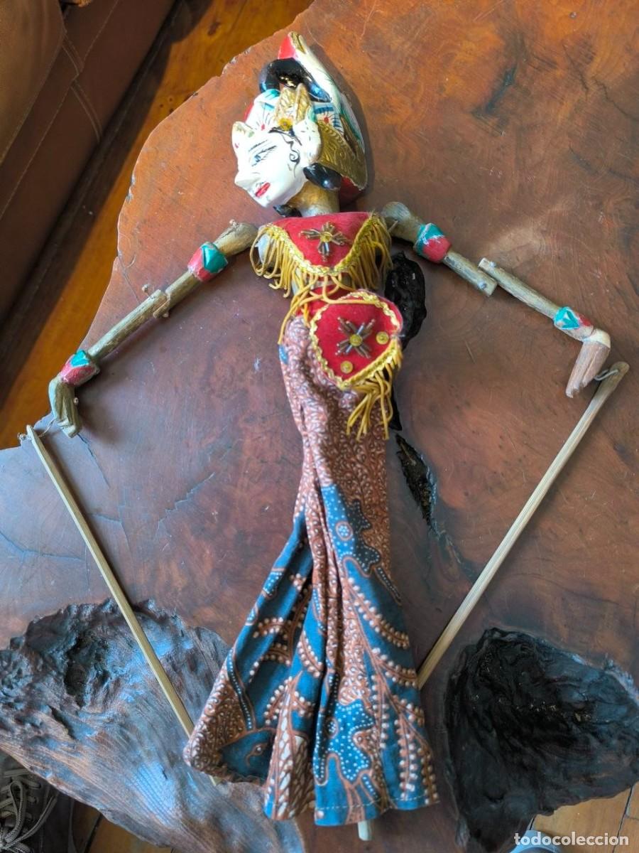 Arte: ANTUGUA MARIONETA DE MAERA PINTADA ASIATICA, TIPO SOMBRAS CHINAS
