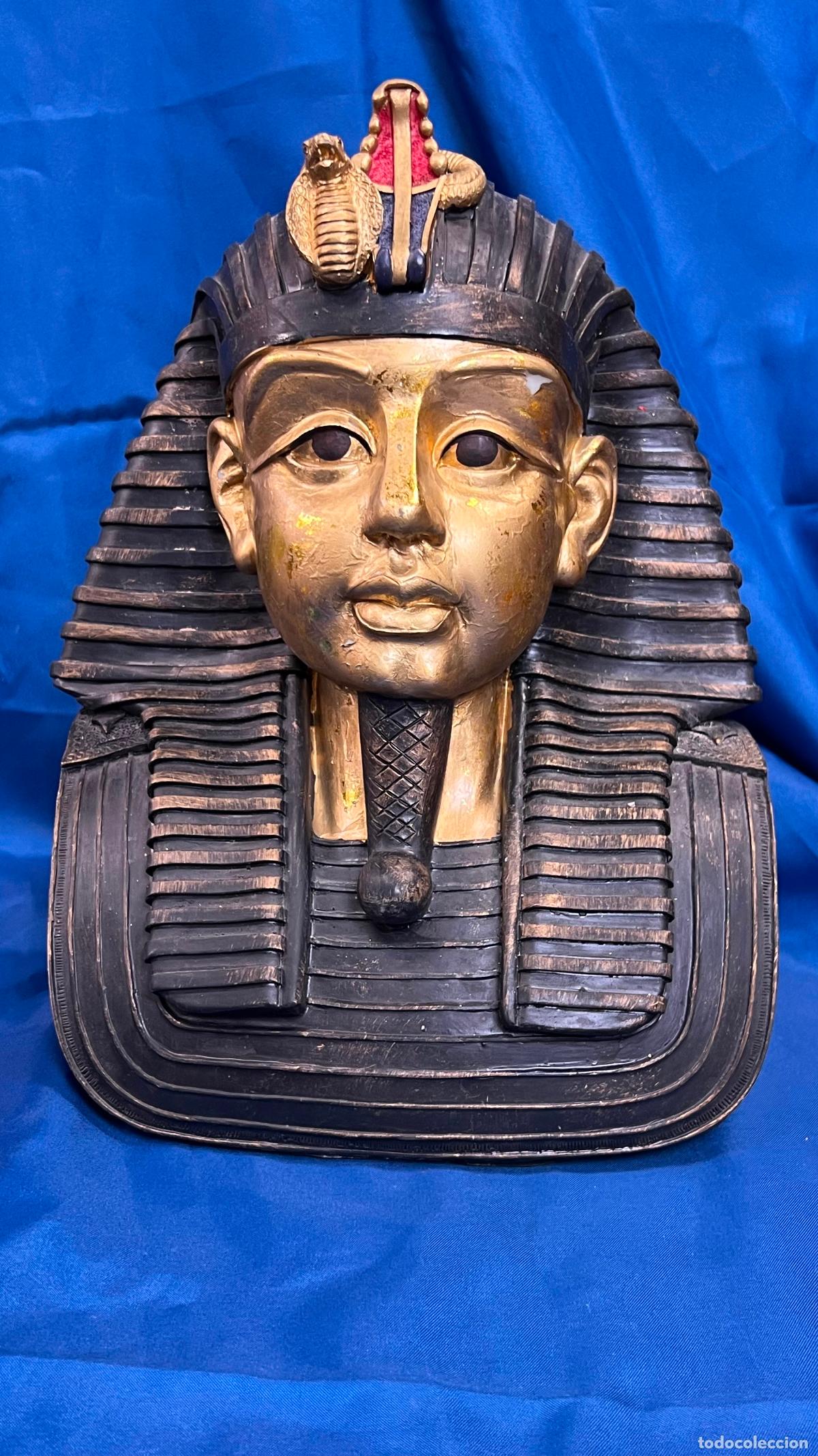 Arte: MAJESTUOSO BUSTO VINTAGE DE LA REINA NEFERTITI - ACABADO EN PAN DE ORO ENVEJECIDO - EGIPTO REVIVAL