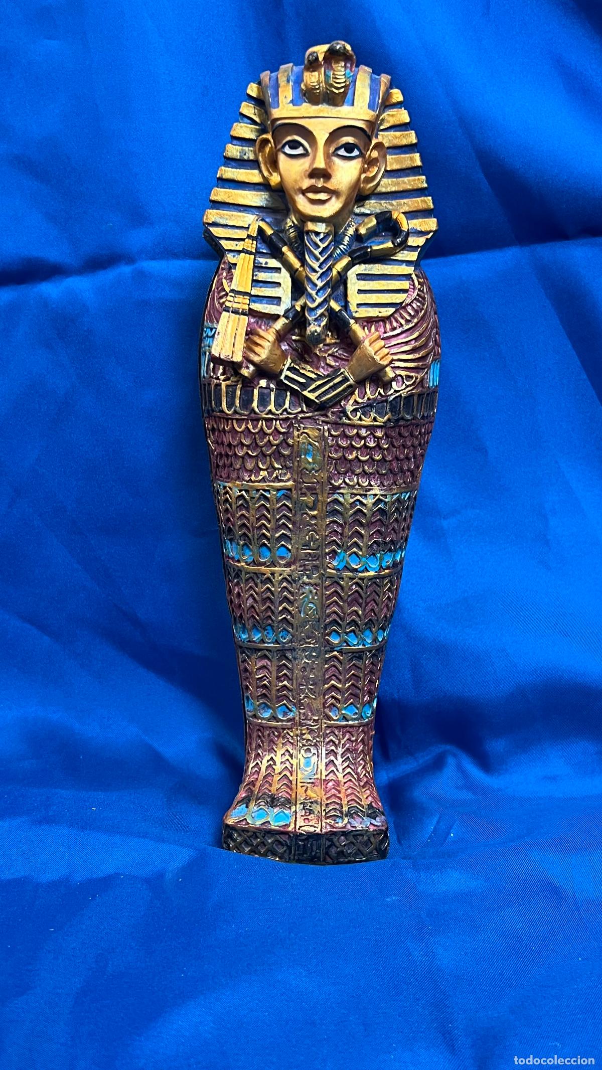Arte: FASCINANTE SARCOFAGO EGIPCIO VINTAGE CON MOMIA EXENTA - POLICROM&Iacute;A Y DORADOS - EGIPTO REVIVAL