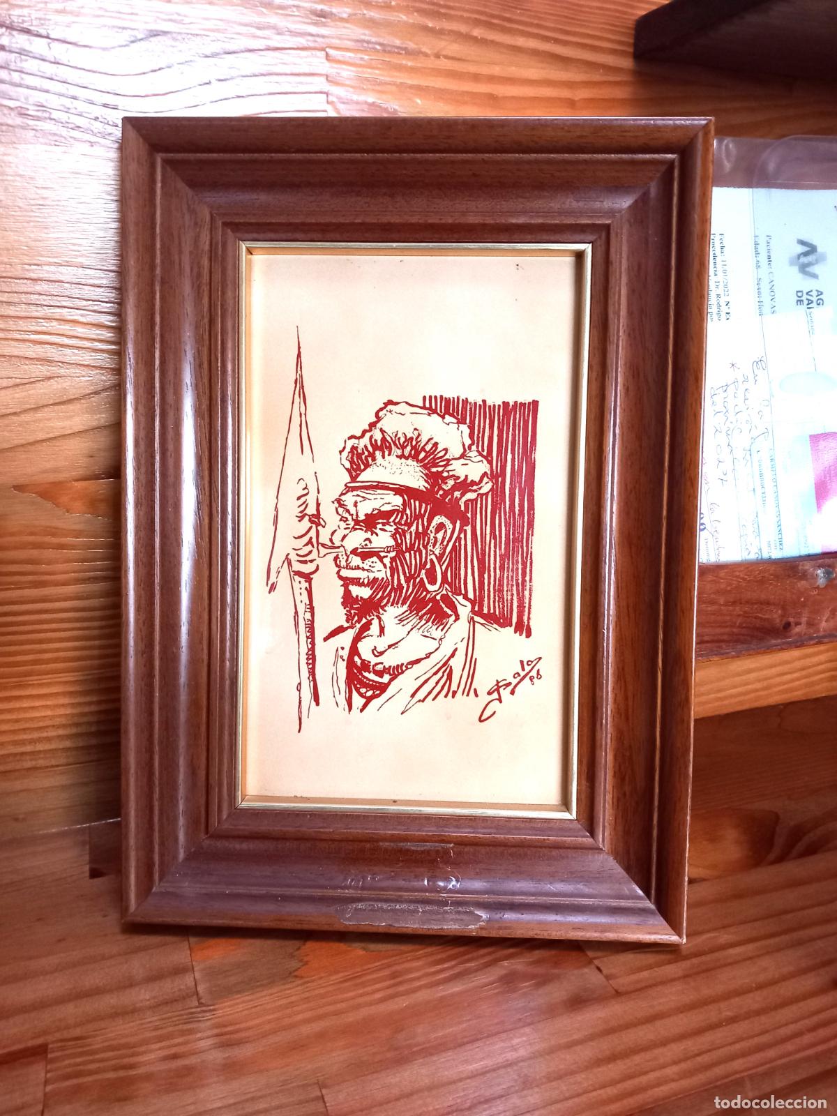 Arte: Azulejo de autor firmado, con Guerrero. Autor Salas.